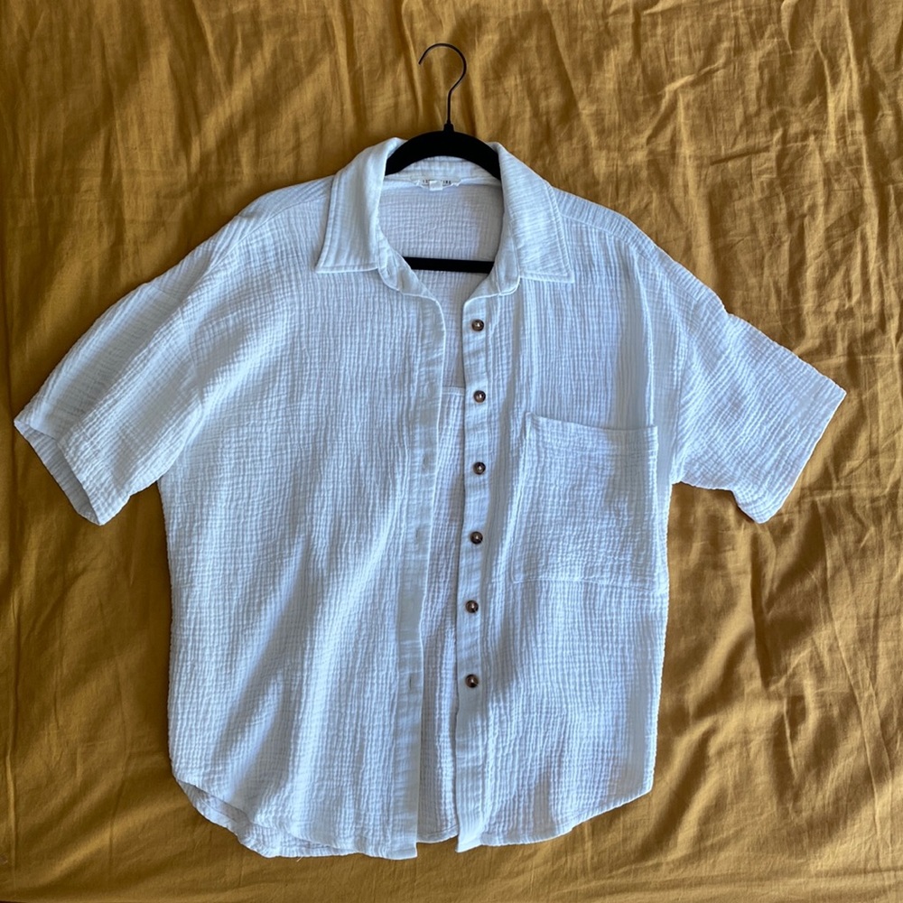 12th Tribe Shortsleeve Button up - White - Small
